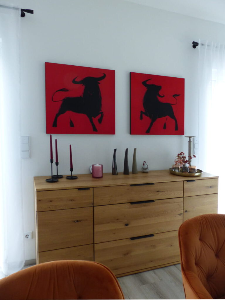 Sideboard-Deko vor Umdekoration