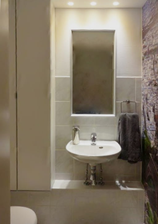 Gaeste-WC mitte nachher mit aufgeraeumtem Eindruck