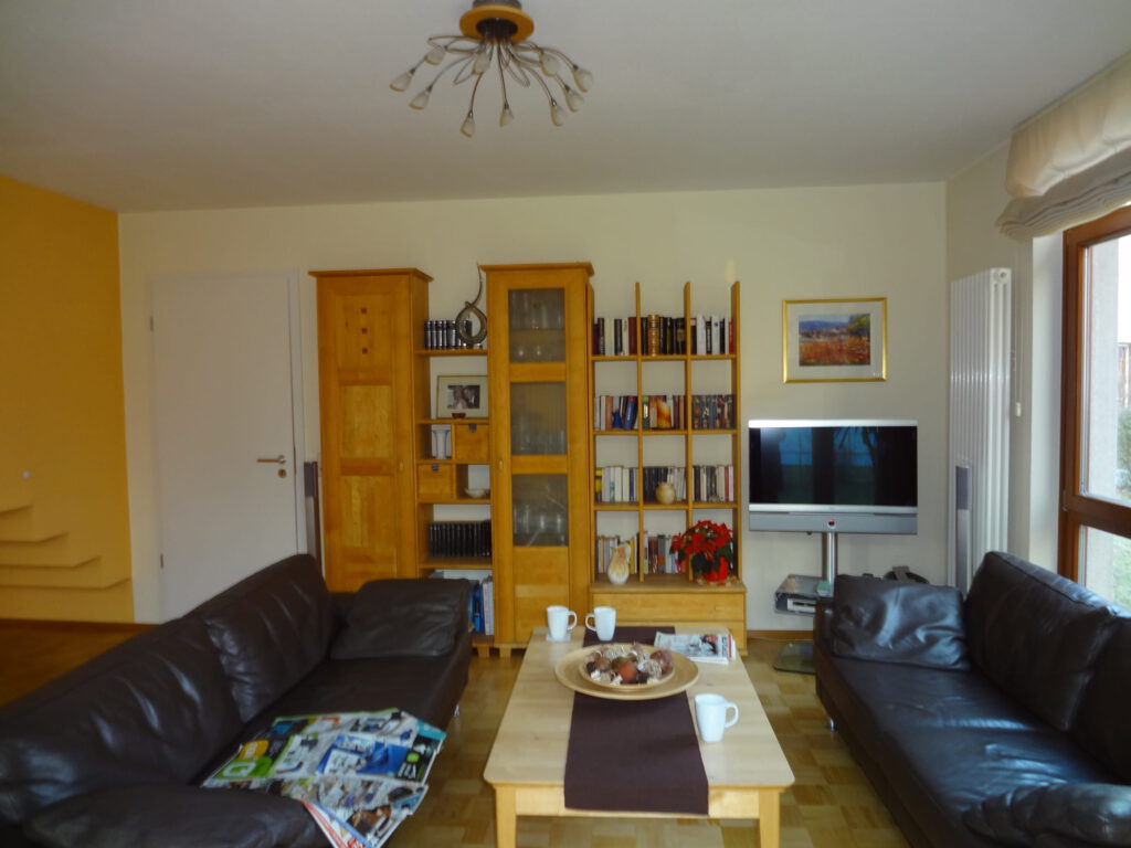 Wohnzimmer vorher Regal TV nebeneinander